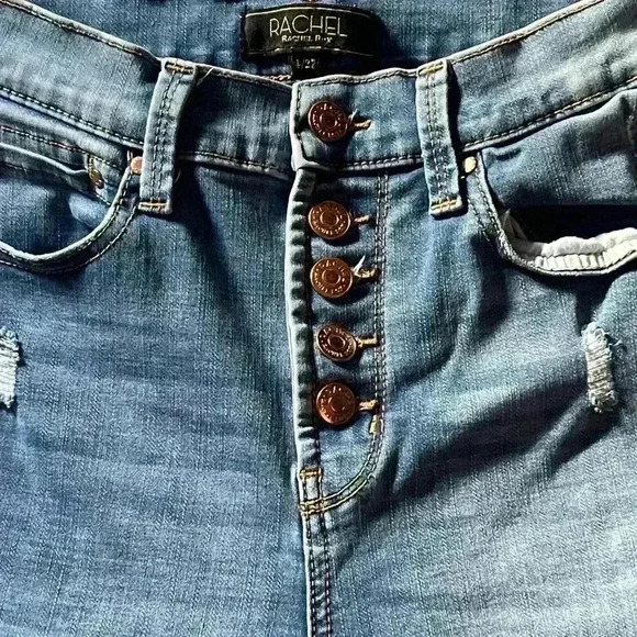 RACHEL Rachel Roy Women’s Distressed Button Fly Jeans Size 4/27 - Picture 13 of 14